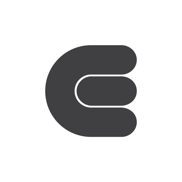 抽象字母和简单曲线的几何标志图片下载