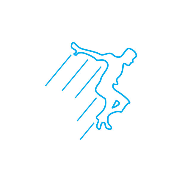 人们运动跳跃线艺术符号装饰图片下载