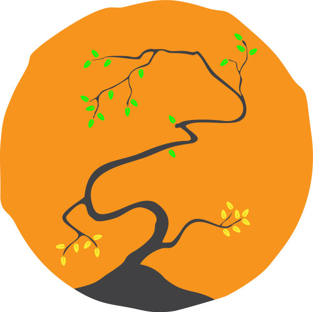 符号简单的太阳树手绘设计图片下载