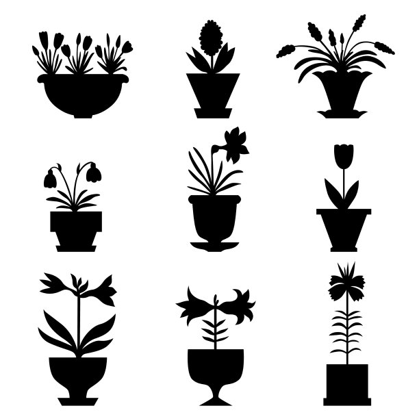 彩色郁金香图标设置图片下载