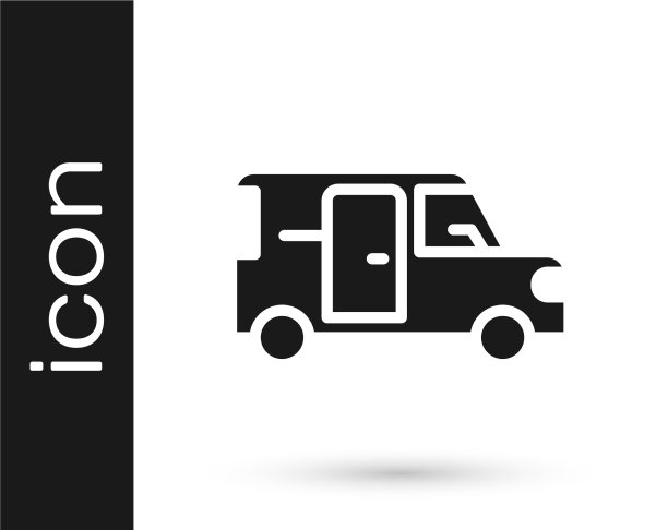 黑色小巴图标孤立在白色背景图片下载