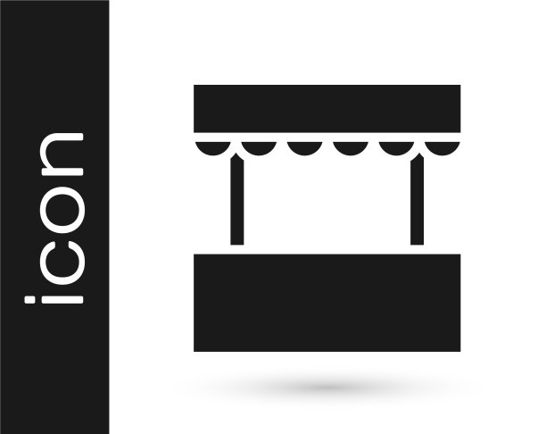 黑色售票处图标孤立在白色上图片下载