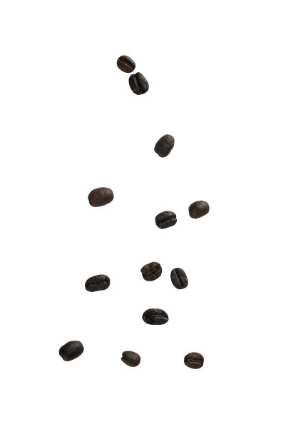 咖啡豆孤立地落在白色背景上图片下载
