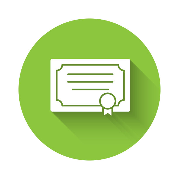 白色证书模板图标与长隔离图片下载