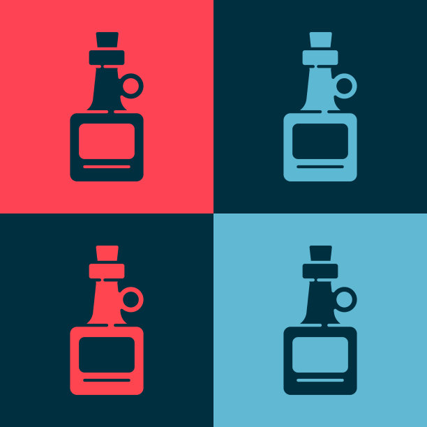 波普艺术酒精饮料瓶图标孤立上图片下载