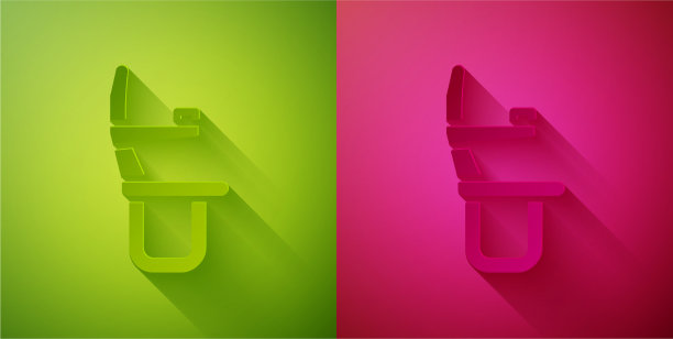 剪纸飞机座位图标孤立在绿色和图片下载