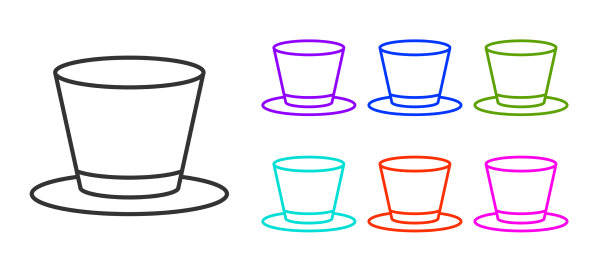 黑线汽缸帽图标孤立在白色上图片下载