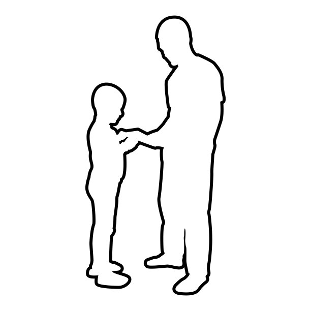 男人传递东西给男孩爸爸男孩给书小玩意智能手机儿子孩子拿东西爸爸关系家庭概念孩子友谊蹒跚学步的爸爸轮廓轮廓黑色矢量插图平面风格图像图片下载