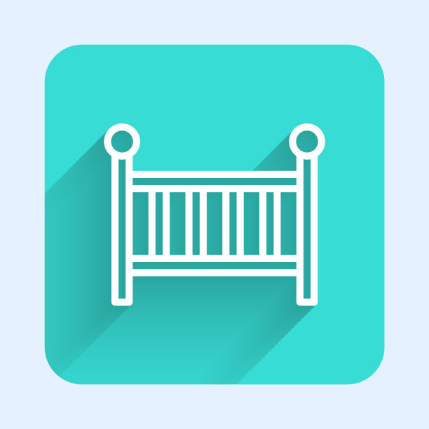 白线倒钩摇篮床图标与孤立图片下载