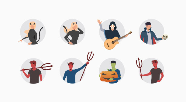 让人们参加万圣节化妆舞会图片下载