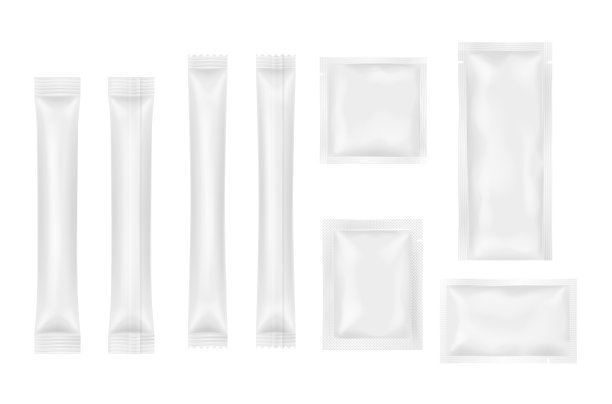 用于产品、食品、化妆品或药品包装的一套小袋。模板塑料容器图片下载