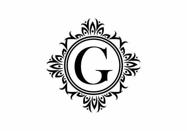 黑色首字母G在经典的框架设计图片下载