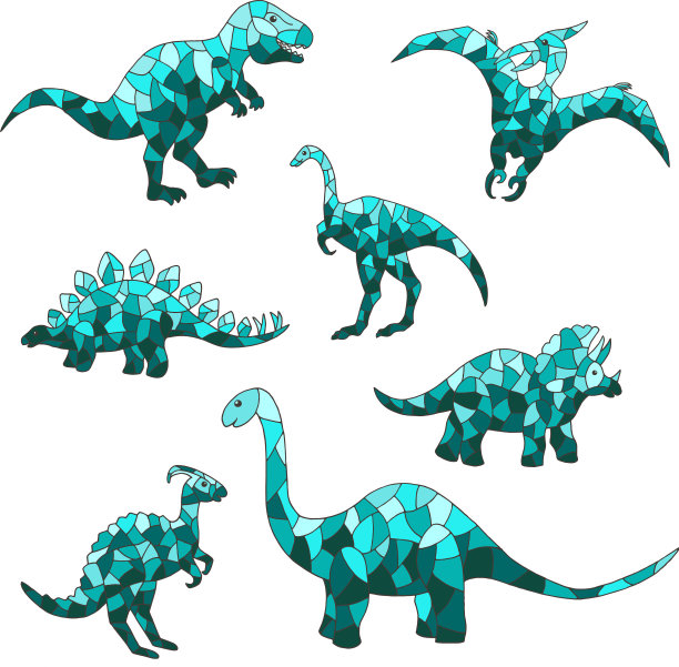 设置抽象的蓝色恐龙在白色图片下载