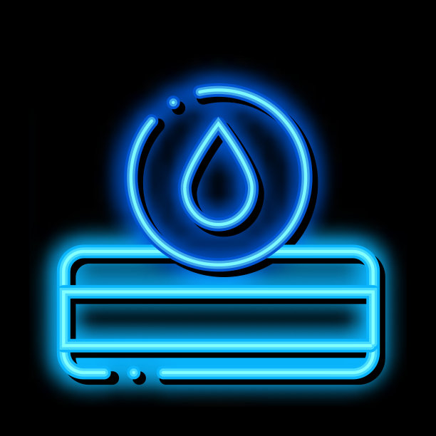 床垫水滴霓虹灯图标插图图片下载