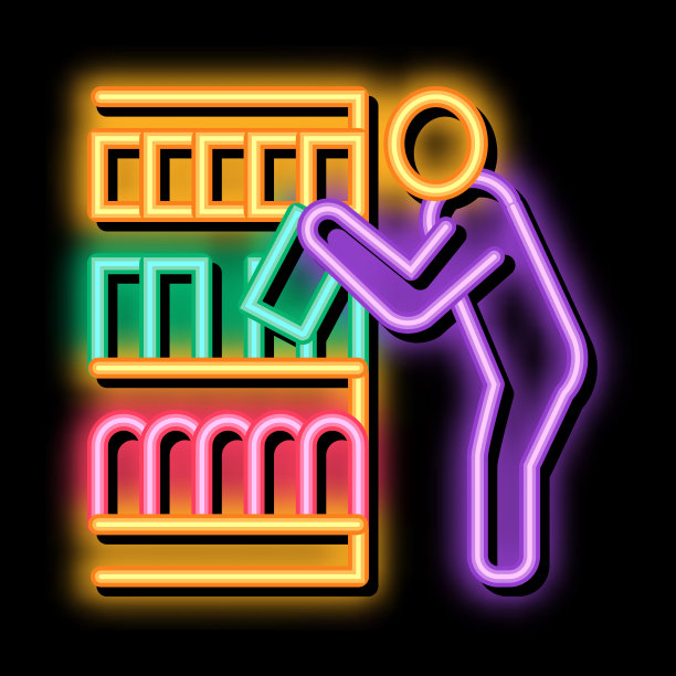 Man Choose Products霓虹灯图标插图图片下载