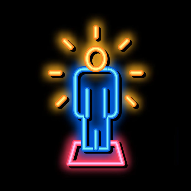 人类闪耀霓虹辉光图标插图图片下载