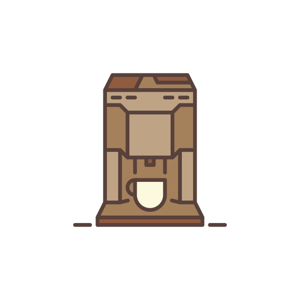 咖啡机彩色概念图标图片下载