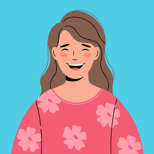 漂亮的金发女人，哇面部表情，卡通矢量插图孤立在白色的背景。图片下载