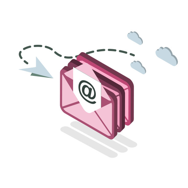 等距电子邮件营销，时事通讯营销，电子邮件订阅。等距设计，矢量插图背景EPS图片下载