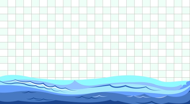 游泳池里有水波。与瓷砖墙。适合游泳、潜水及水上运动。插图卡通风格。平面设计。矢量艺术图片下载