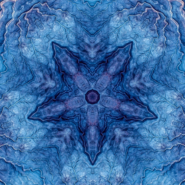 石质玛瑙、青金石、蓝色矿物、海洋水彩大理石、几何切割重复图案。插图的一个圆形的石头纹理图案背景图片下载