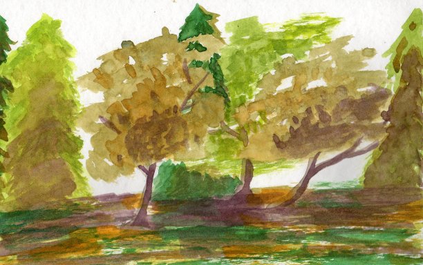 黄昏时大自然的插图图片下载