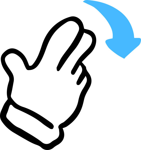 用钢笔绘制的触摸手势集图片下载