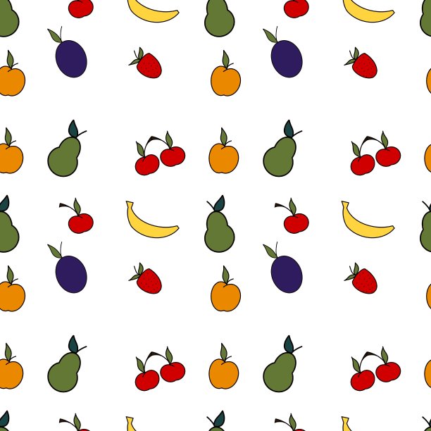 无缝的花卉食物图案图片下载