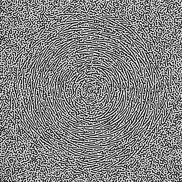 循环对称多尺度图灵模式。单色的纹理图片下载
