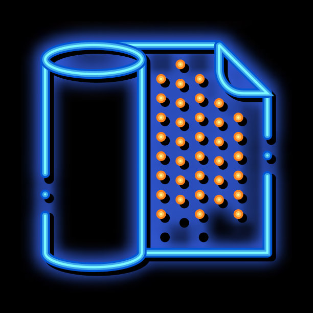 防水材料餐巾霓虹灯图标插图图片下载