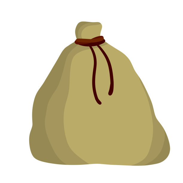 帆布粗麻袋。谷物和面粉的包装。卡通平面插图。粉碎机的乡村元素图片下载