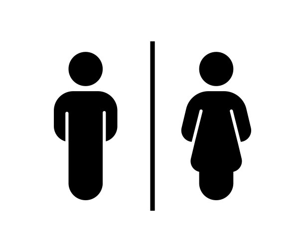 厕所标志的男女图标。WC的迹象。厕所的男女符号。矢量插图。图片下载