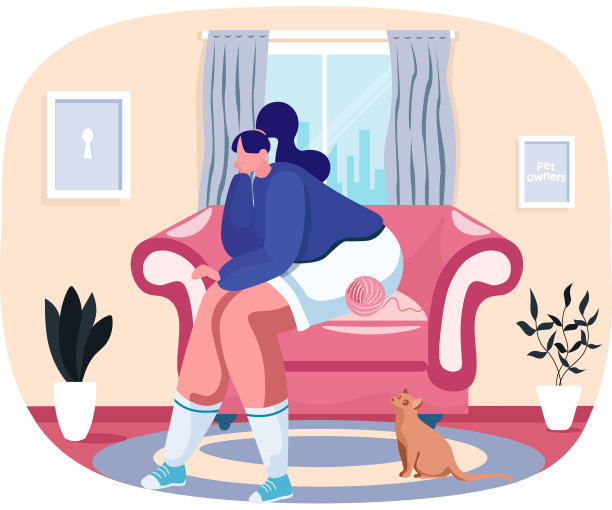 猫主人正在家中扶手椅上休息图片下载