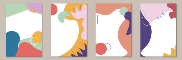 现代，时尚的社交媒体设计集。当代艺术。创意概念和丰富多彩的拼贴。图片下载