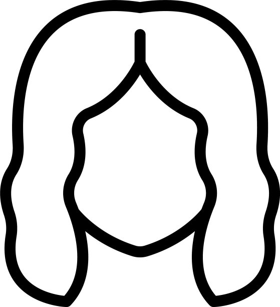 波浪假发图标轮廓风格图片下载