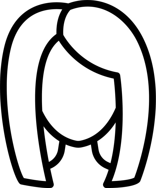 现代假发图标轮廓风格图片下载