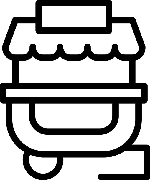 街头小吃摊图标轮廓风格图片下载