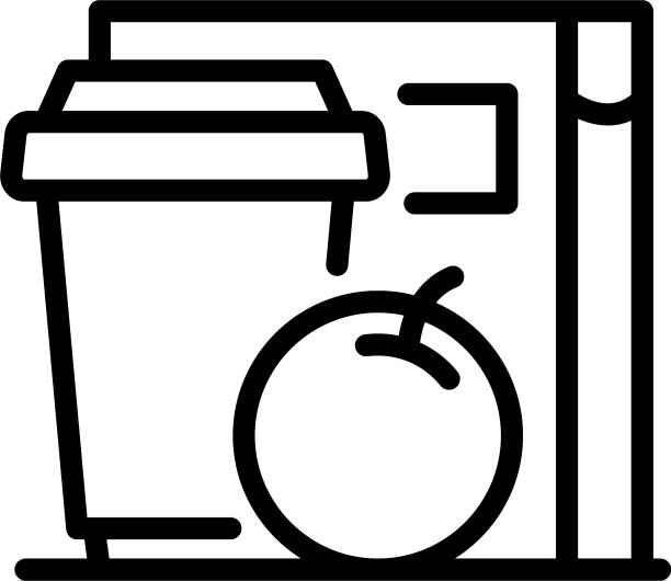 飞机用餐图标轮廓风格图片下载