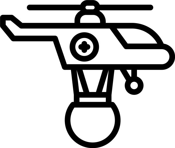 消防救援直升机图标轮廓风格图片下载