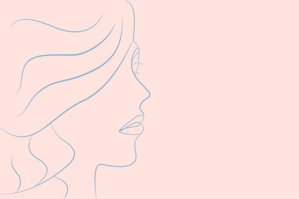一幅女性侧面的线性肖像图片下载