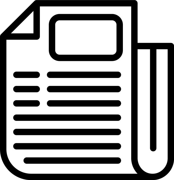 线性报纸图标轮廓风格图片下载