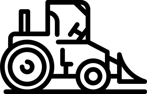 建造挖掘机图标轮廓风格图片下载