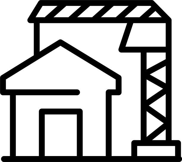 房屋建筑图标轮廓风格图片下载