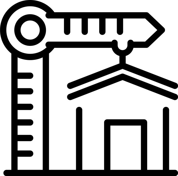 建筑房屋起重机图标轮廓风格图片下载