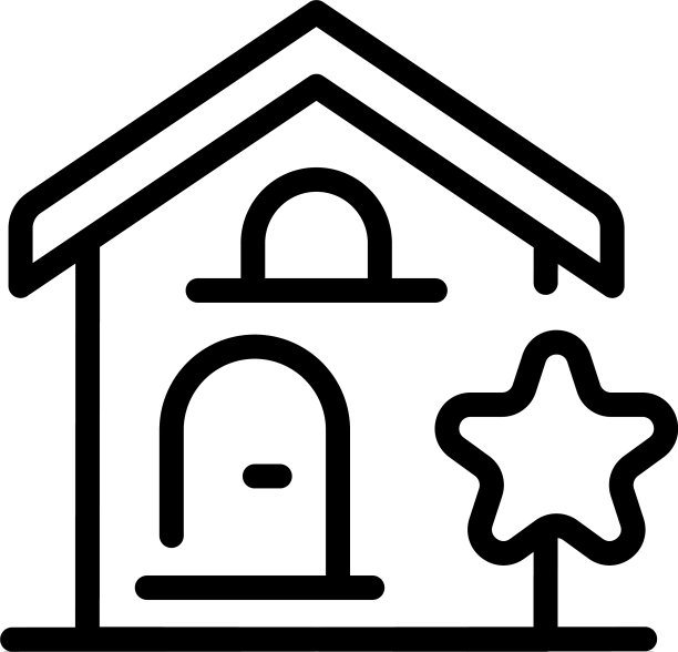 明星新房子图标轮廓风格图片下载