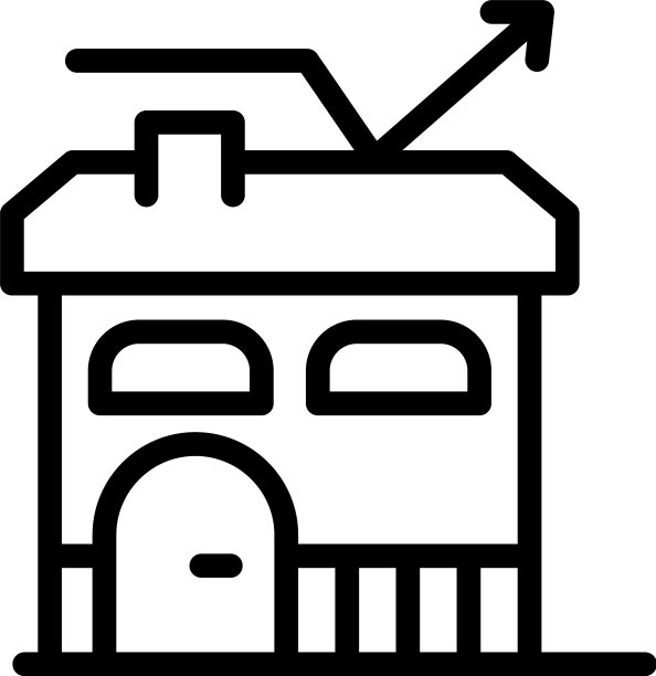 房屋建筑图标轮廓风格图片下载