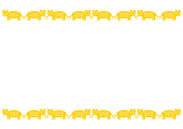 矢量插图的猫或老虎。心形的尾巴。可爱的设计。框架模式。图片下载