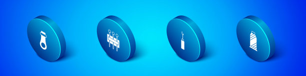 设置等距拉链，锥子，线轴上的缝纫线和缝制图标的针。向量图片下载