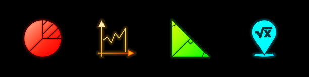 设置饼图信息图，图表，时间表，图表，图表，三角形角平分线和平方根x字形图标。向量图片下载