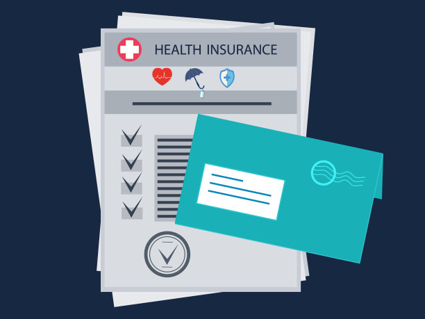 健康保险，医疗表格。附有折扣及印花的付款登记文件。保险为预防疾病而支付的款项。健康保护。矢量插图。图片下载